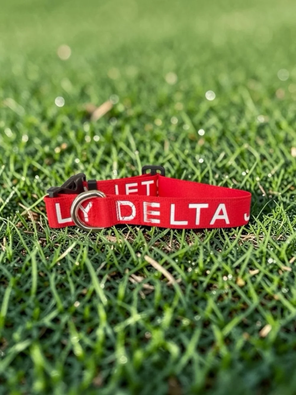 Delta Air Lines FLY DELTA JETS Original Leash Red White 1in X 14in No Tag Unused